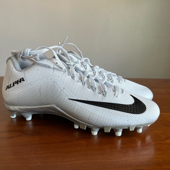 NIKE ALPHA PRO 2 TD WHITE SILVER 719930-101 FOOTBALL CLEATS size 10.5 no box - Picture 10 of 11